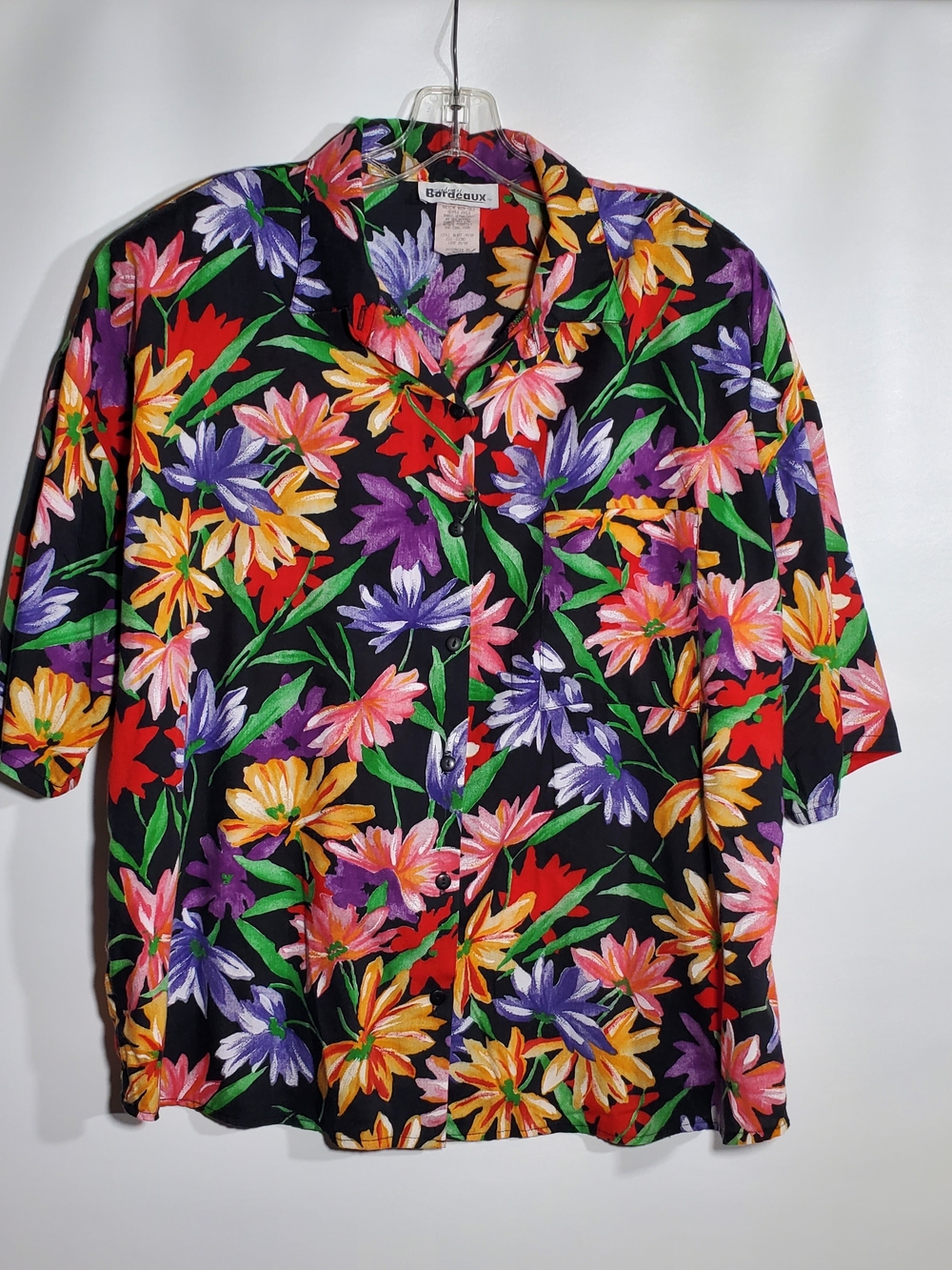 Sydney Bordeaux Vintage 90s Tropical Floral Button-Up Size 20